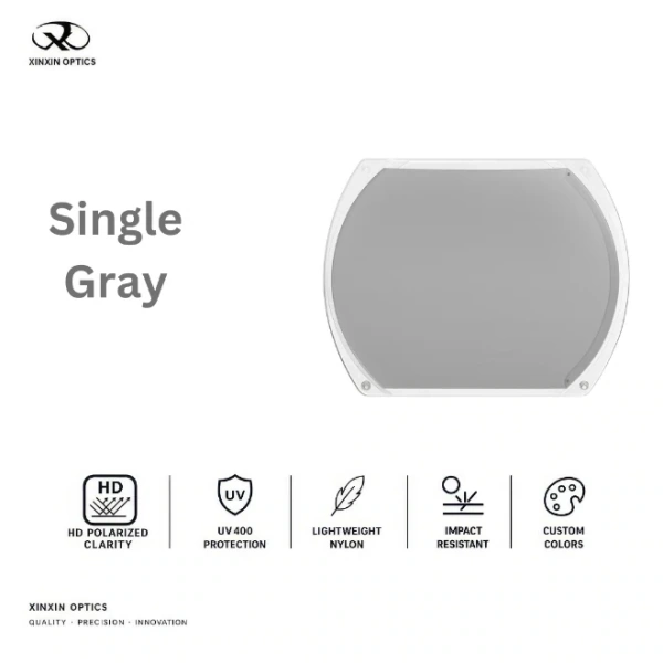 Nylon Polarized Lens Solid Color Gray Tinted