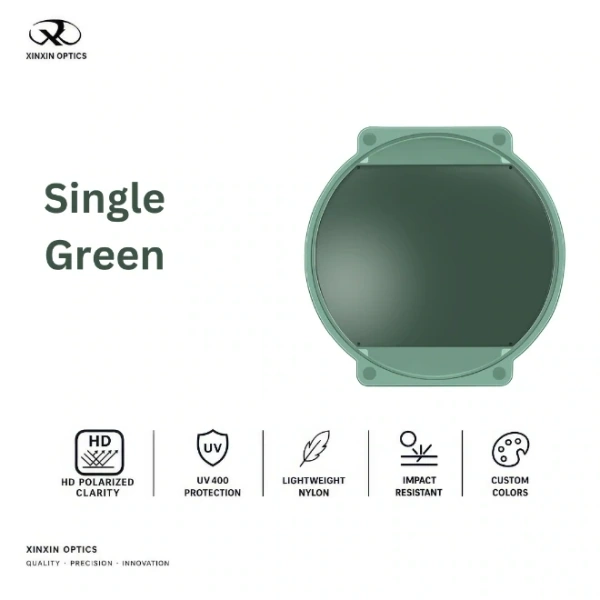 Nylon Polarized Lens Solid Color Green Tinted