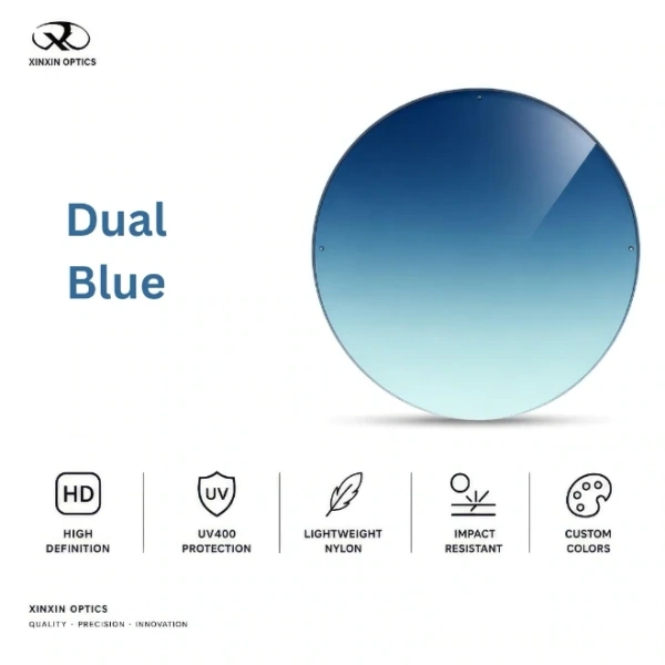 Nylon Sunglasses Lens Dual Gradient Blue Tinted