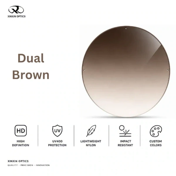 Nylon Sunglasses Lens Dual Gradient Brown Tinted