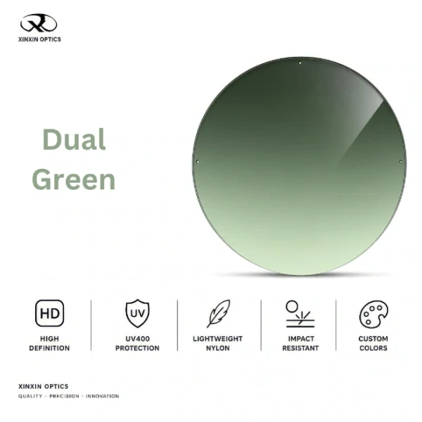 Nylon Sunglasses Lens Dual Gradient Green Tinted