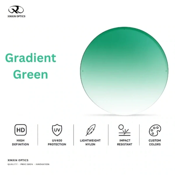 Nylon Sunglasses Lens Gradient Green Tinted