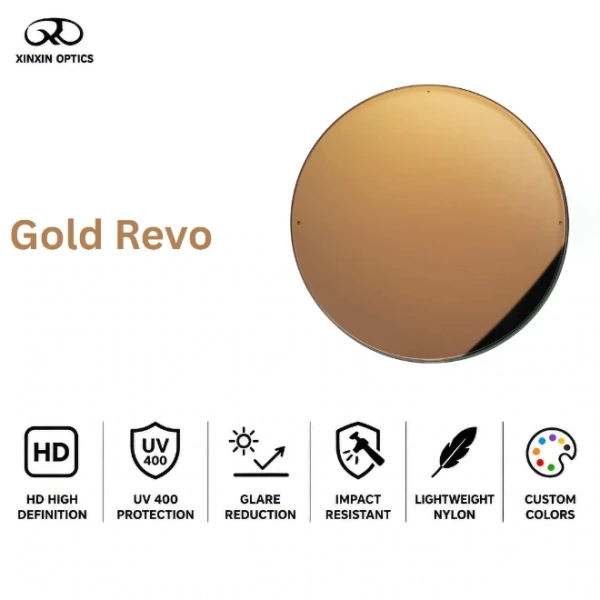 Nylon Sunglasses Lens Golden Mirror Coated