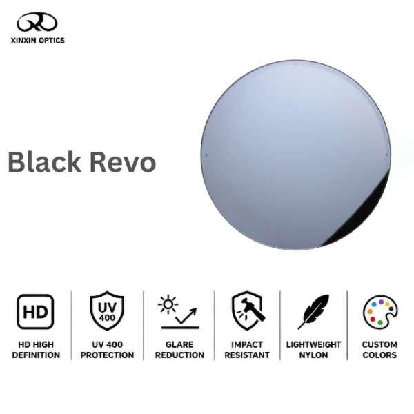 Nylon Sunglasses Lens Gray Black Mirror Coated