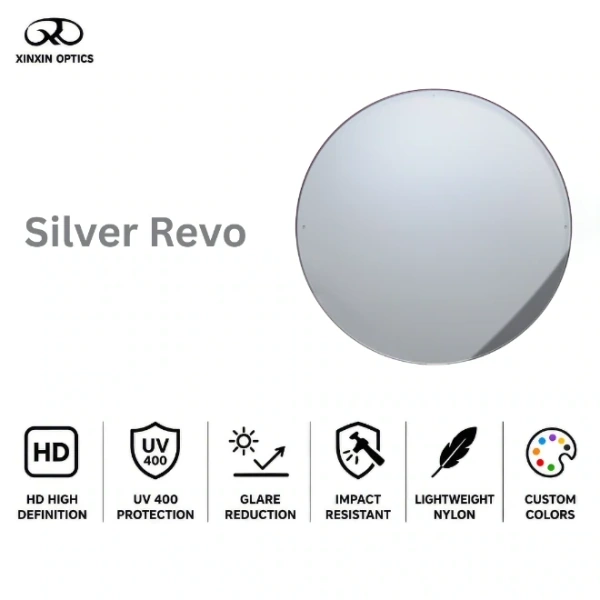 Nylon Sunglasses Lens Gray Silver Mirror Coated