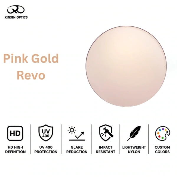 Nylon Sunglasses Lens Pink Golden Mirror Coated