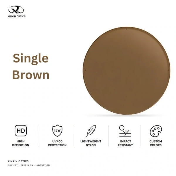 Nylon Sunglasses Lens Solid Color Brown Tinted