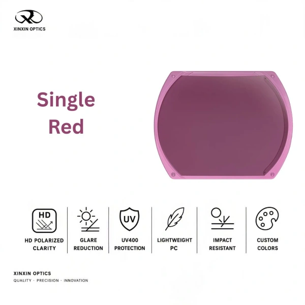 PC Polarized Lens Solid Color Red Tinted